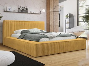 Franciaágy 160 cm Gretty S (mustár) (ágyráccsal) (tárolóhellyel). 1104233