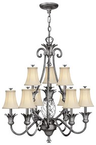 Hinkley HK-PLANT10-PL - Csillár láncon PLANTATION 10xE14/40W/230V ezüst