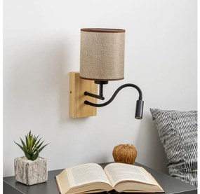 Brilagi - LED Fali lámpa NUBILA WOOD 1xE27/25W/230V + LED/3W tölgy/barna
