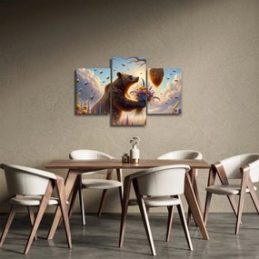 Kép - Medve és méhek (90x60 cm)