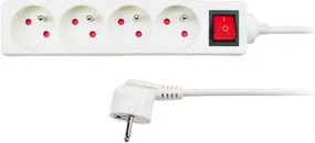 Hosszabbítókábel 4 aljzattal - 5 m - fehér - Solight