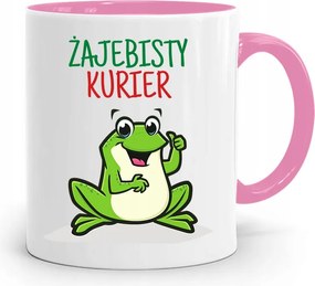 Rózsaszín Bögre Futárnak Békás Futár Ajándék fényképes nyomtatással