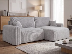 Kihúzható kétoldalas L-alakú ülőgarnitúra NORDEN TILIA 250x140 cm, világosszürke