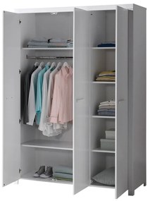 Erik fehér ruhásszekrény, szélesség 144 cm - Vipack