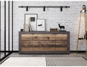 RUNEA komód sötétbarna/antracit