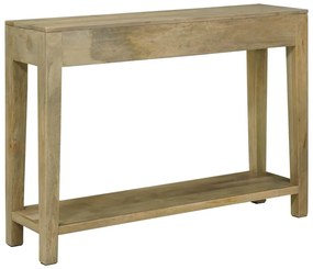 vidaXL Konzolasztal Természetes szürke 110 x 30 x 80 cm Tömör Mangófát