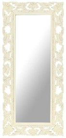 kézzel faragott fehér tömör mangófa tükör 110 x 50 cm