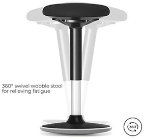Irodai szék, ergonomikus szék, 56-81 cm magasságban állítható, fekete