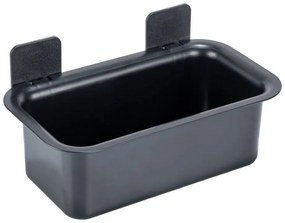 Fekete öntapadós műanyag fürdőszobai polc Parma – Allstar