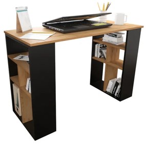 BORYS íróasztal, 115x77x50, wotan tölgy/fekete