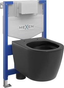 Mexen Fenix XS-F, rejtett modul és függő WC Carmen, fekete matt, 6803388XX85