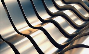 Fotótapéta Flizelina Nappali és Hálószoba Irodába Fém hullámok 416x254 Ragasztó