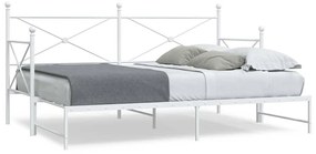 Daybed with Trundle without Mattress White 80x200 cm acél