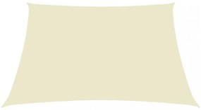 krémszínű téglalap alakú oxford-szövet napvitorla 2,5 x 3 m