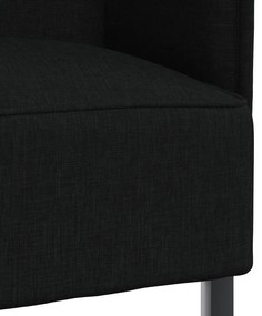 Magas Hátú Kanapé Fekete 109x56x121 cm Szövet