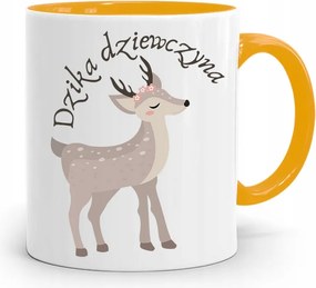 Sárga Bögre Lányoknak Vad Lány nyomott mintával