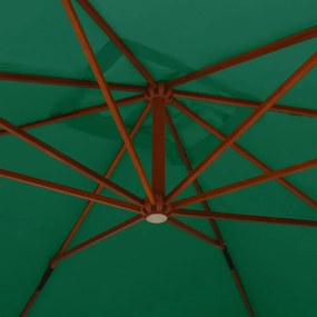 zöld konzolos napernyő farúddal 400 x 300 cm