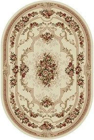 Krém / bézs virágmintás szőnyeg