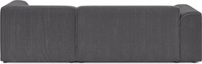 Sötétszürke kordbársony sarokkanapé (jobb oldali-heverő résszel) Merid – Ropez