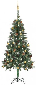 Műkarácsonyfa LED-ekkel és gömbökkel 150 cm
