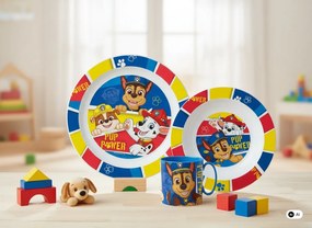 Mancs Őrjárat Pup Power étkészlet, micro műanyag szett bögrével 265 ml