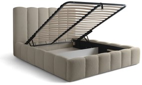 Aura kárpitozott ágy ágyneműtartóval 180x200 cm - bézs Quelle 05 bouclé