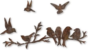 Rusty fém faldekoráció, 13×13 cm