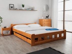 Naomi magasított ágy 160x200 cm, égerfa Ágyrács: Deszkás ágyráccsal, Matrac: Somnia 17 cm matraccal