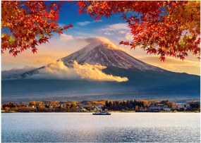 Kép - japán, Fuji hegy (üvegen) (70x50 cm)