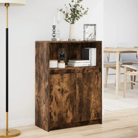 füstös tölgy szerelt fa tálalószekrény LED-del 72x34x100 cm