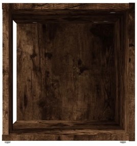 füstös tölgy színű szerelt fa kisasztal 33 x 33 x 34,5 cm