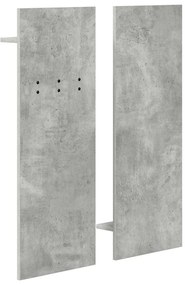 Fali Kabáthorog polcokkal Beton szürke 70 x 10 x 90 cm Faanyag
