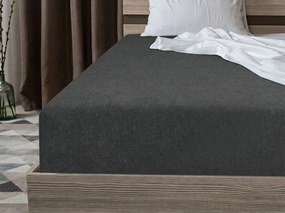 Molton fleece gumis lepedő antracit 90 x 200 cm