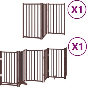 vidaXL barna nyárfa 9 paneles összecsukható kutyakapu ajtóval 450 cm
