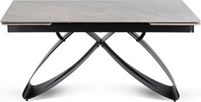 Luigi kerámia kihúzható asztal 160–240 cm, szürke márvány/fekete színben