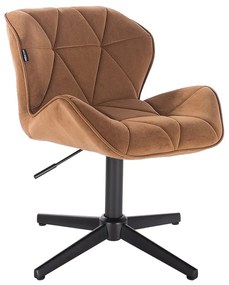 HR111CROSS Mézbarna modern velúr szék fekete lábbal