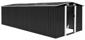 antracitszürke fém kerti fészer 257 x 580 x 181 cm