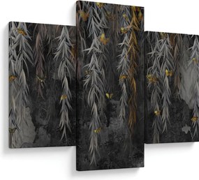 Kép -Fűzfa gallyak fekete háttérrel (90x60 cm)