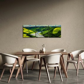 Kép - Zöld táj (órával) (90x30 cm)