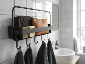 Fém polc fürdőszobába RAKKA 56x29 cm, fekete