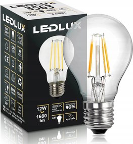 Izzó E27 Filament 12W=100W 4000K semleges Premium Ledlux edison