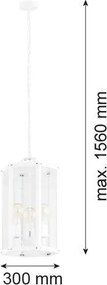 ARGON 1251 BODRUM Klasszikus Függesztett Lámpa Fehér E27 IP20