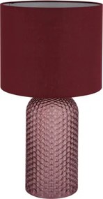 Globo 21735R Asztali lámpa, üveg piros, textil piros, kábel PVC fehér, billenőkapcsoló a kábelen, ø: 265mm, M: 500mm, kábel hossza 1300mm, 1x E27 60W 230V izzó nélkül