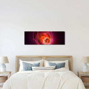 Modern rózsaszín absztrakció képe (órával) (90x30 cm)