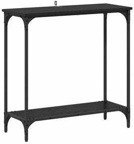 Konzolasztal polcokkal Musta tammi 75 x 30.5 x 75 cm Faanyag
