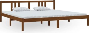 vidaXL mézbarna tömör fa ágykeret 200x200 cm