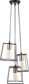 Dar Lighting vintage függeszték tower matt fekete réz dartow0322