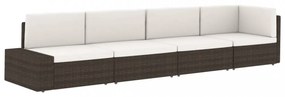 szürke polyrattan középső kanapéelem