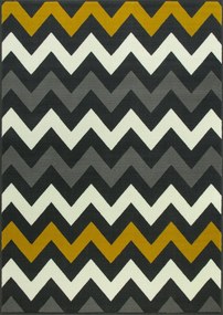 235x320 cm Luna Szőnyeg Szürke Sárga Mézes Cikk-cakk