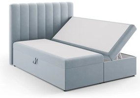 Világoskék boxspring ágy tárolóhellyel 160x200 cm Gina – Milo Casa